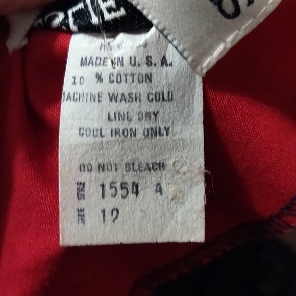 Vintage 1980's Leslie Lucks Floral Midi Navy Blue Dress SIZE 12 - Picture 7 of 9